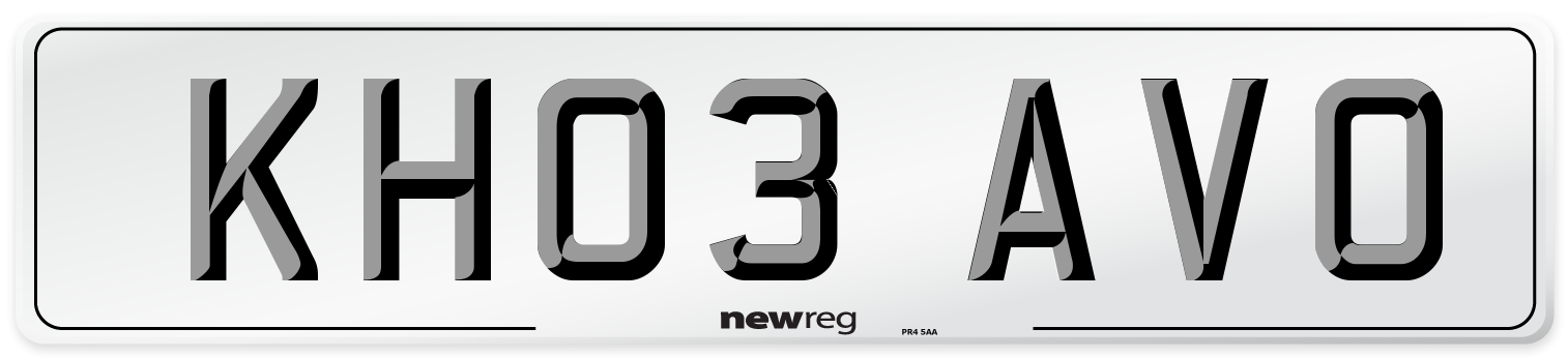 KH03 AVO Number Plate from New Reg
